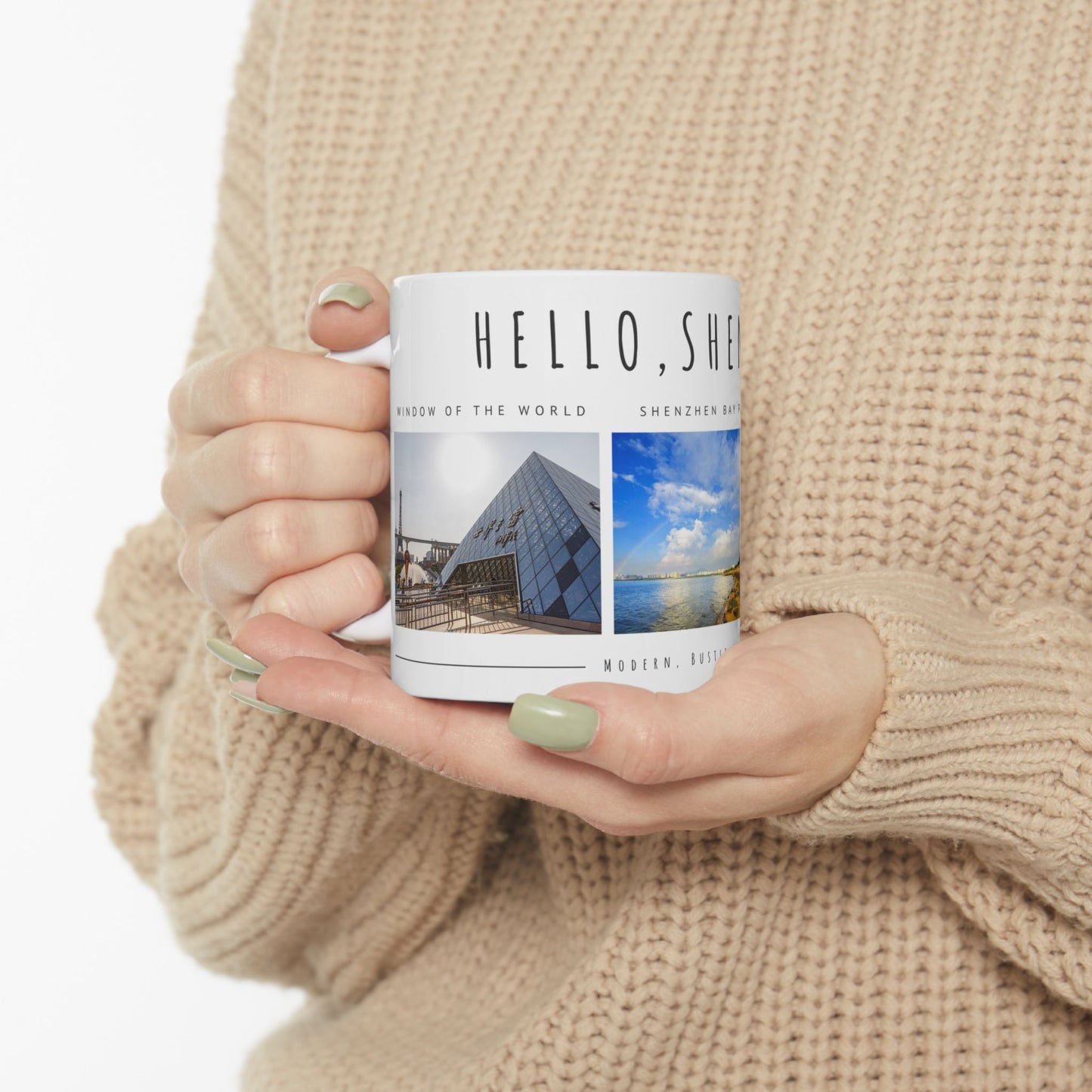 Hello, Shenzhen! Ceramic Mug - 11oz & 15oz - Modern & Bustling Design - 12103