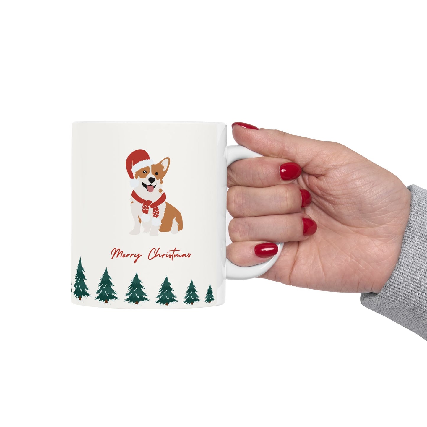 Santa & Dog, Merry Christmas - Ceramic Mug, (11oz, 15oz) - 10911