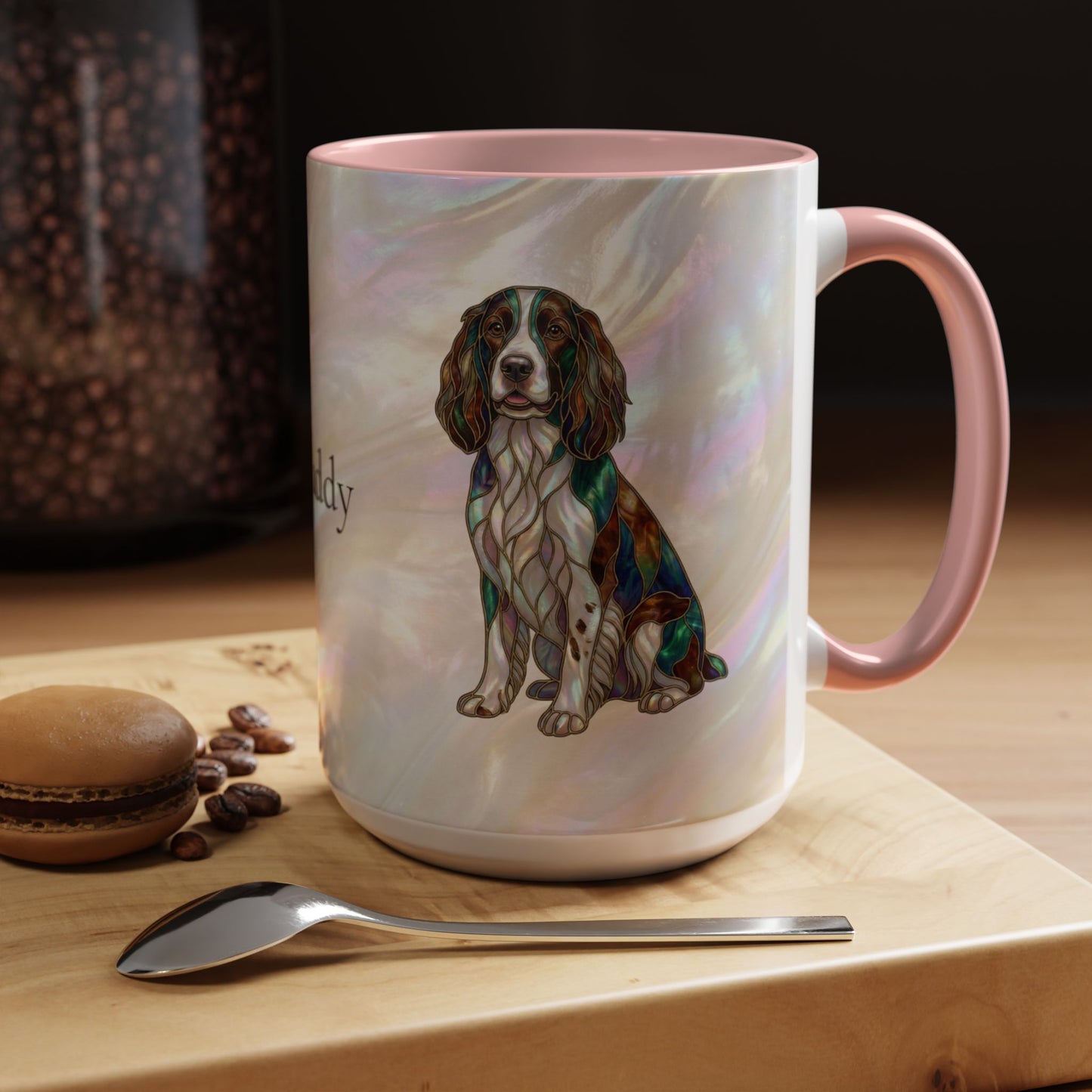 Springer Spaniel Accent Coffee Mug – Stained Glass Design 11/15oz - 14648