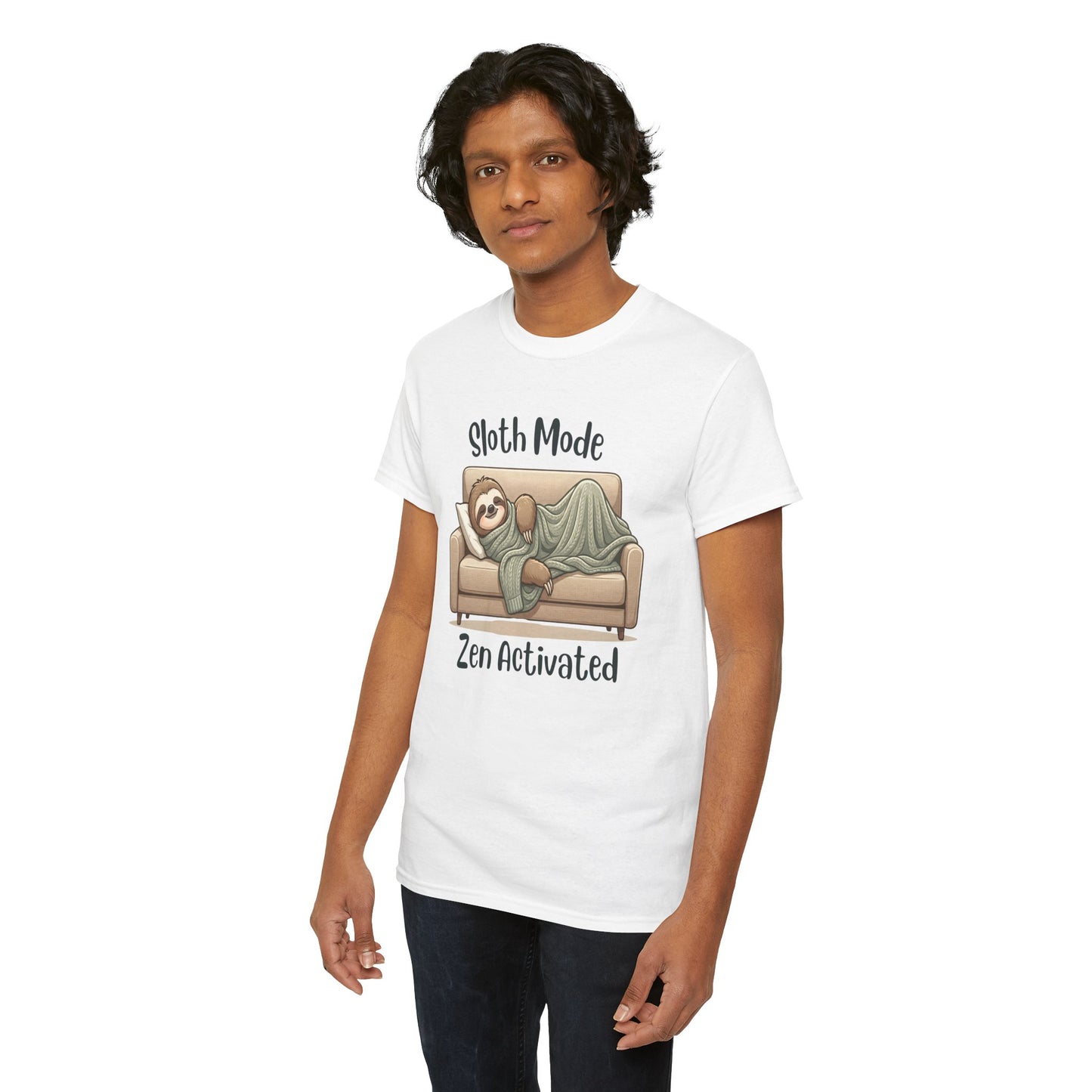 Funny Sloth T-Shirt – “Sloth Mode, Zen Activated” Cute Relaxing Tee - 14844