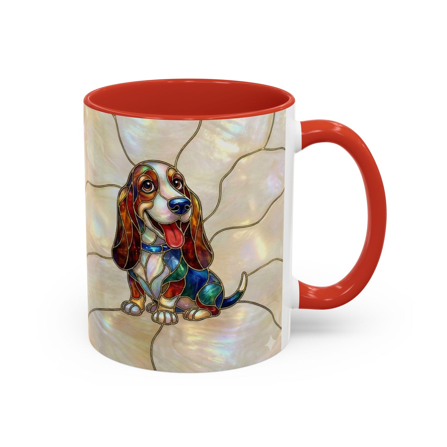 Basset Hound Stained Glass Accent Coffee Mug (11/15oz) - 14520