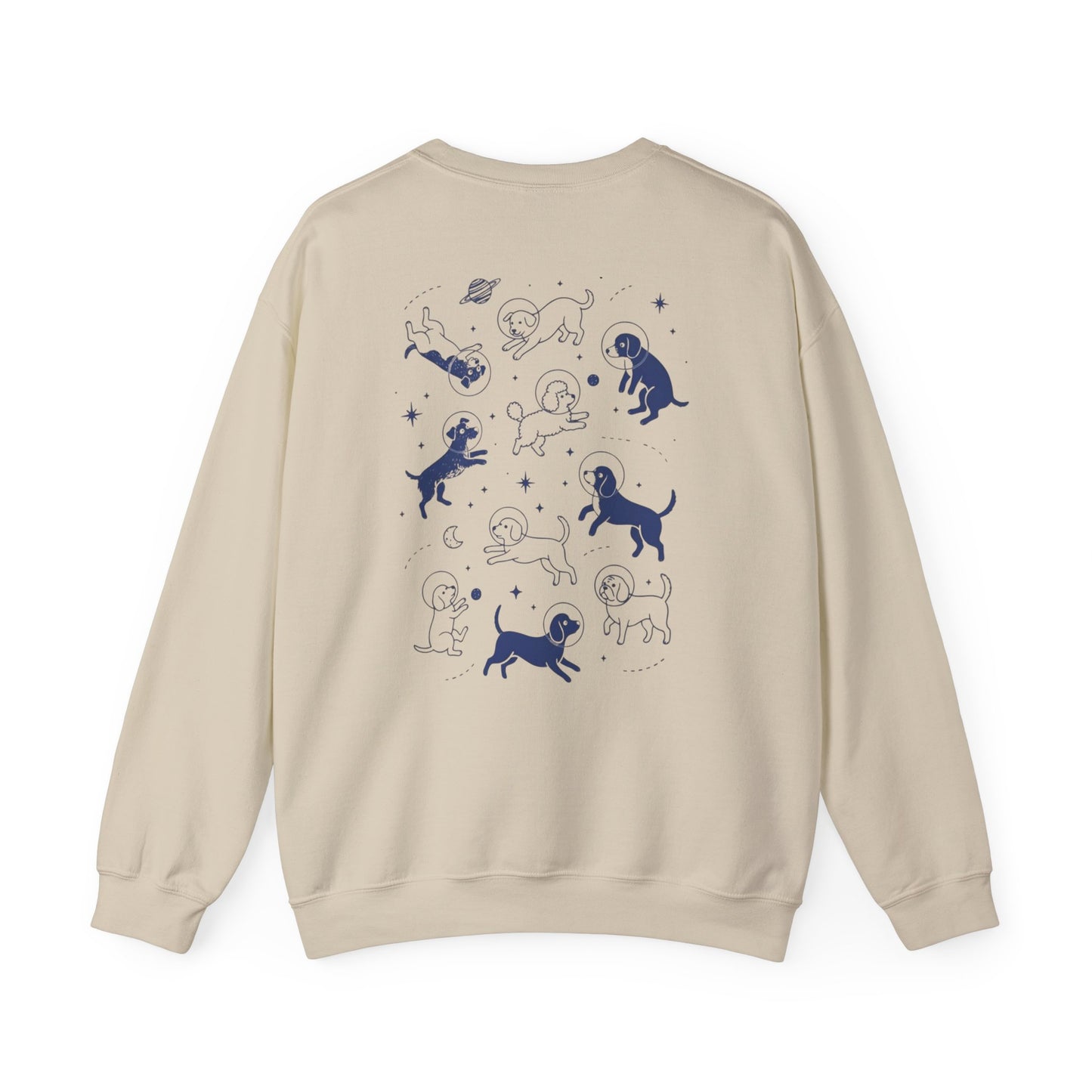Dog in Space Crewneck Sweatshirt – Space Puppy Graphic Pullover - 14678