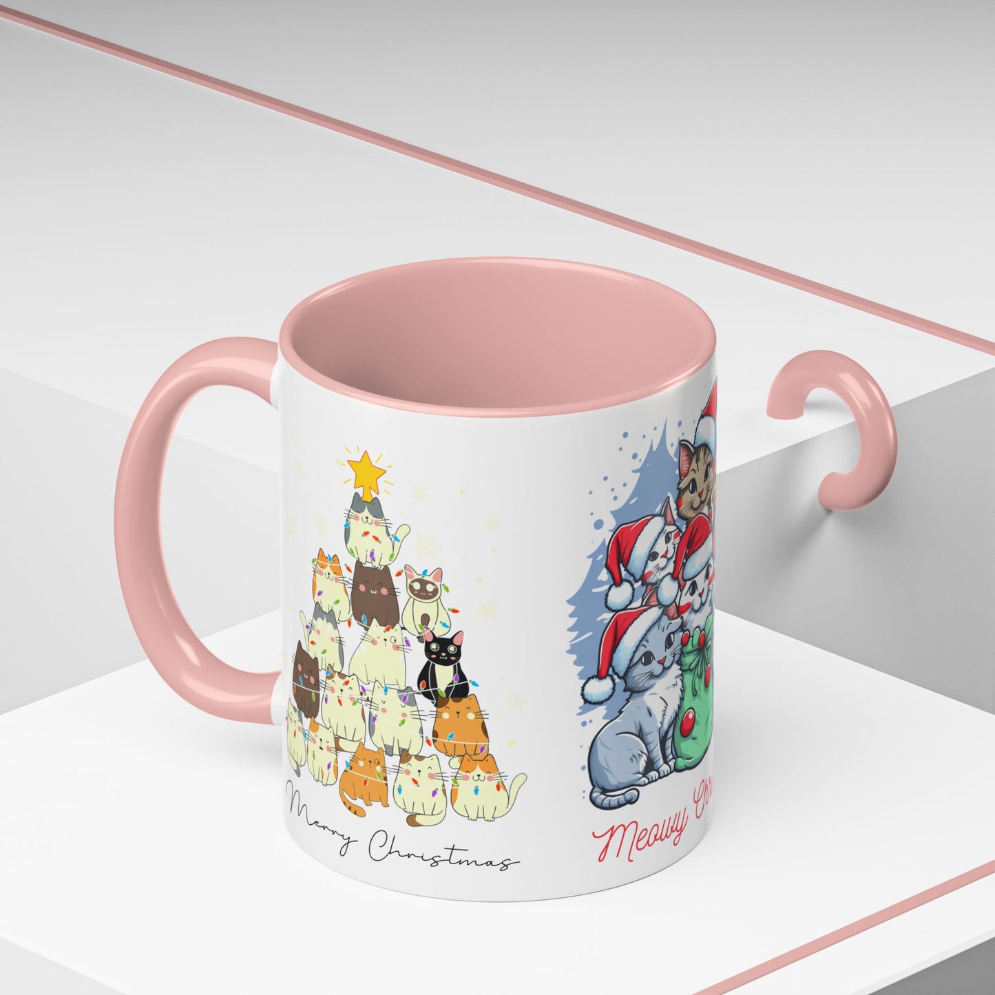 Meowy Christmas - Accent Coffee Mug (11, 15oz)