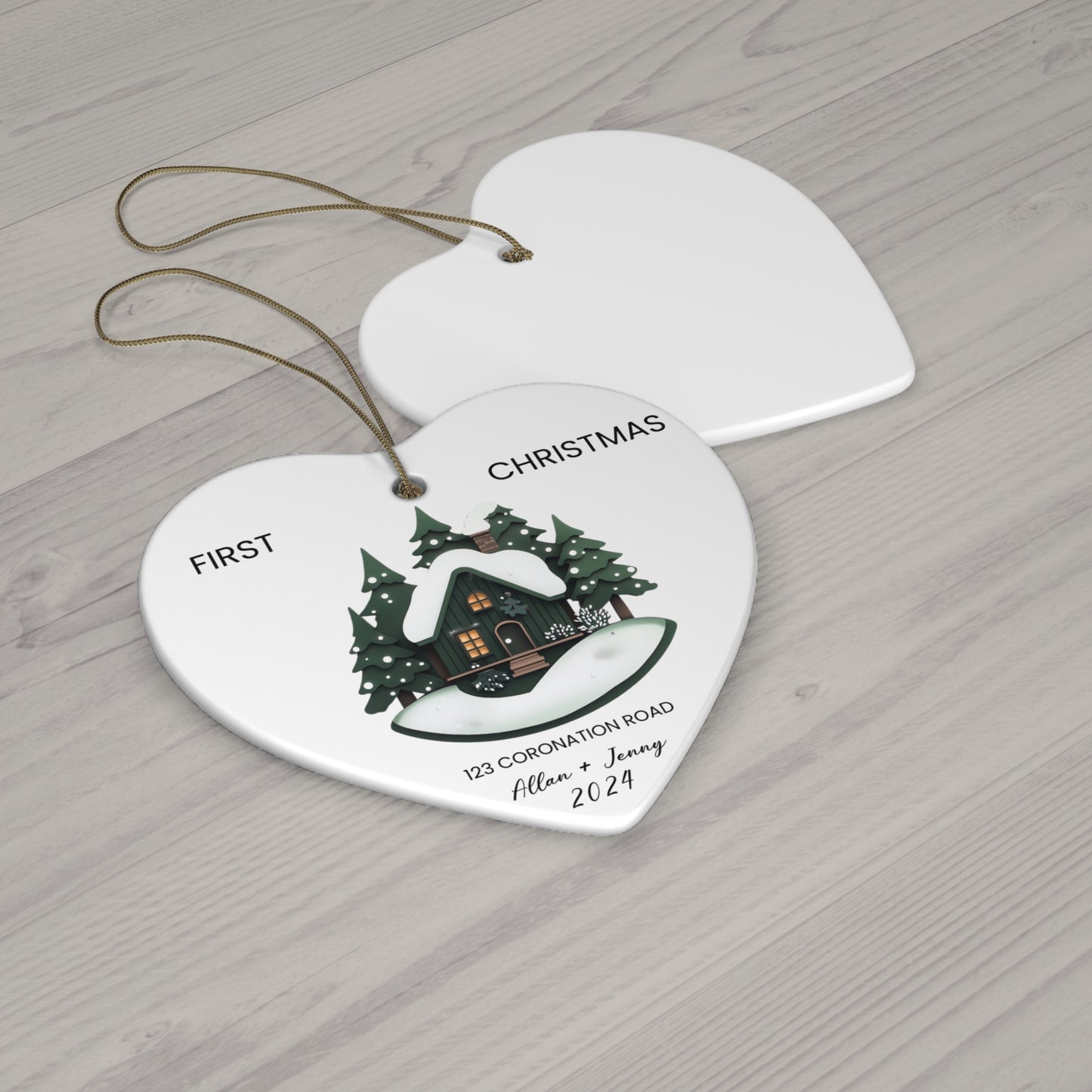 First Christmas, Allan+Jenny, Customizable - Ceramic Ornament, 4 Shapes - 10116