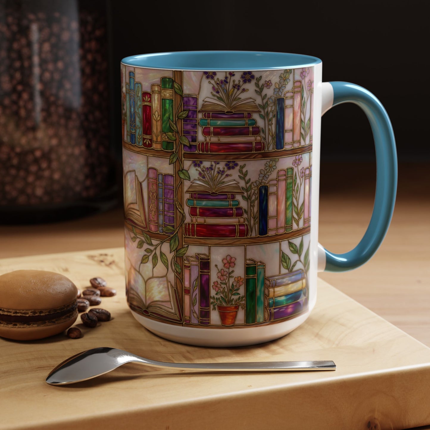 Bookish Accent Coffee Mug — Stained Glass Design (11/15 oz) - 14528
