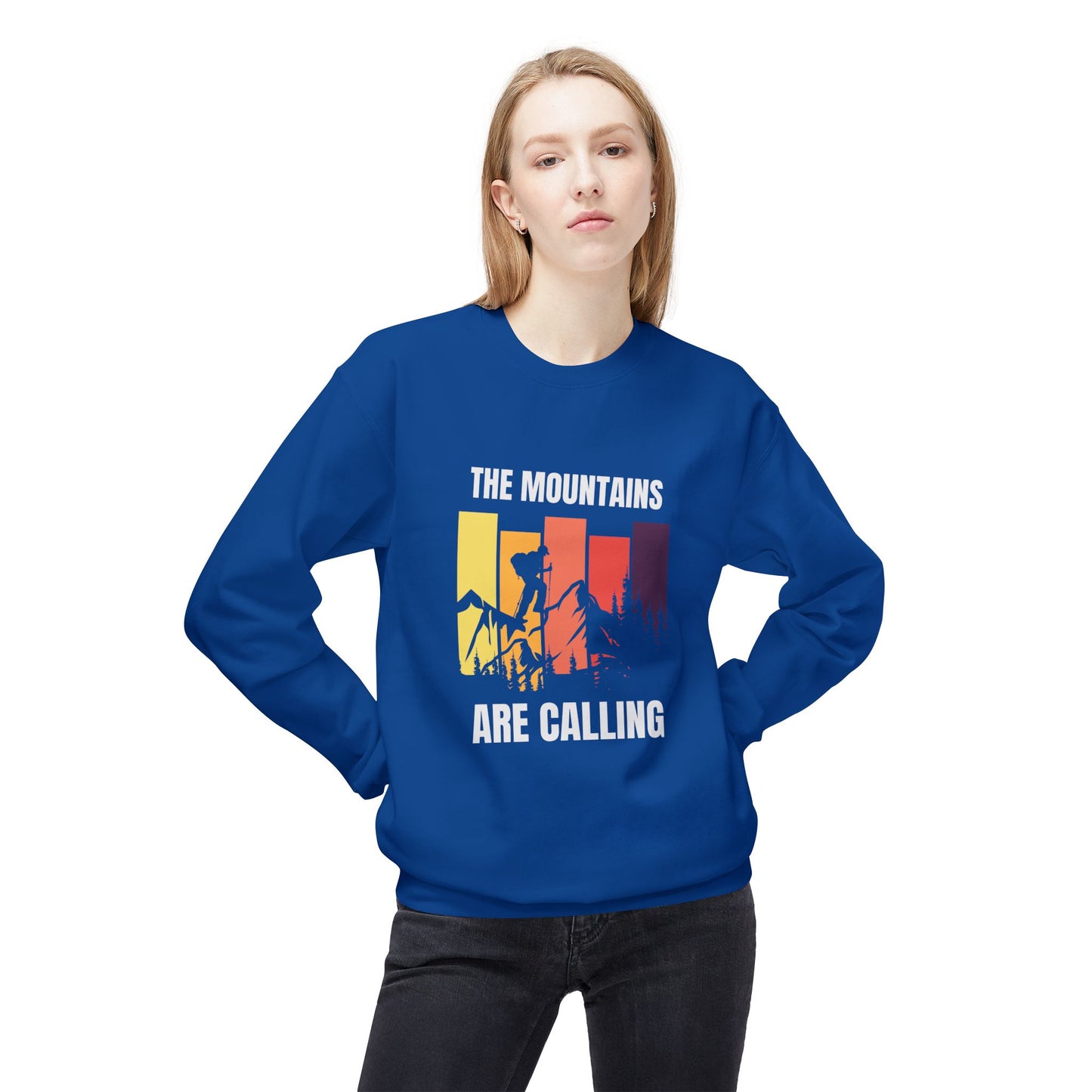Mountains Are Calling - Unisex Midweight Softstyle Fleece Crewneck Sweatshirt - 10617