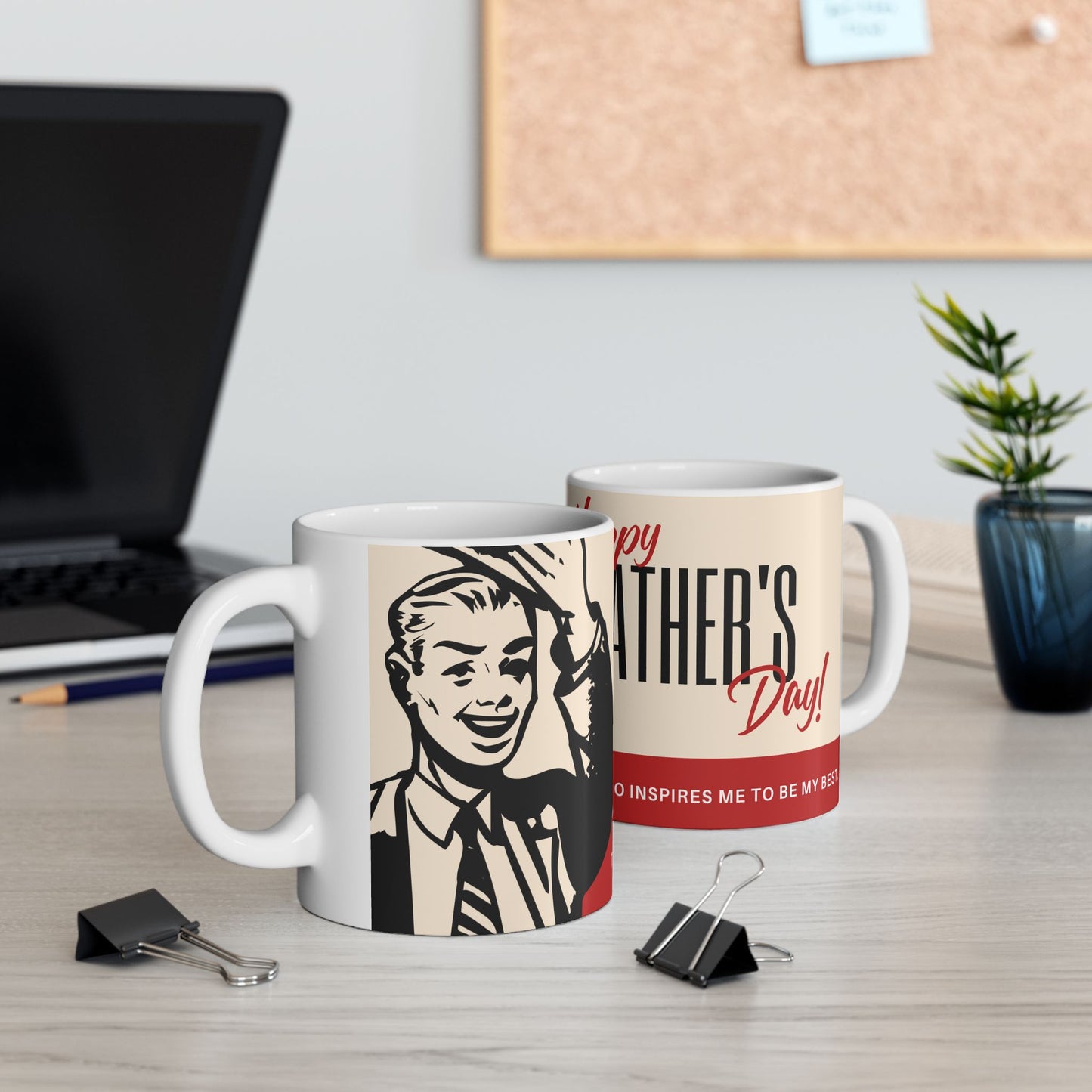 Father's Day Ceramic Mug, Inspirational Gift, Coffee Cup for Dad, Unique Father's Day Present, Tea Mug for Men, Personalized Mug - 14036