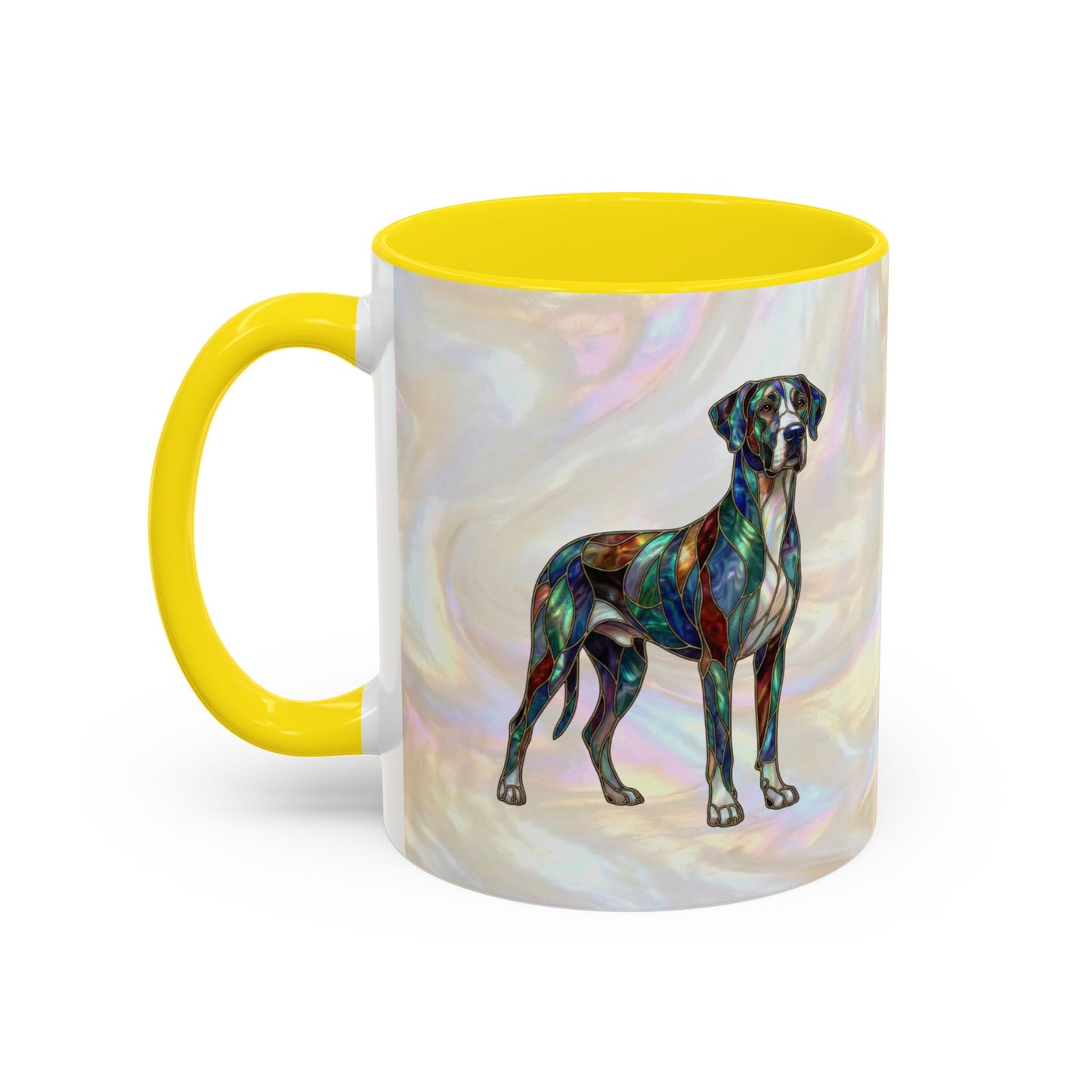 Personalized Great Dane Dog Mug — Stained Glass Design (11/15 oz) - 14550
