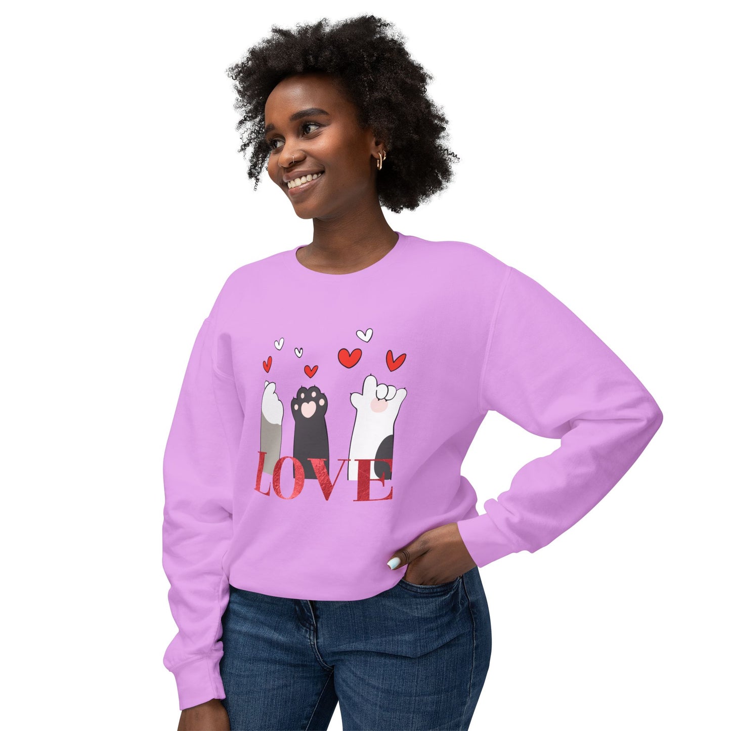 Pet's Paws, Love - Unisex Lightweight Crewneck Sweatshirt - 11477