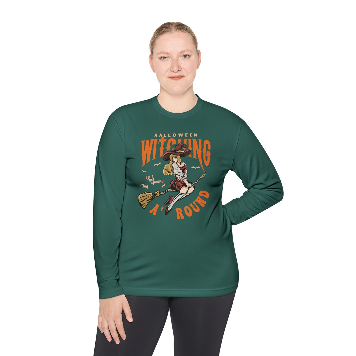 Halloween Witching, Let's Get Spooky Around - Unisex Lightweight Long Sleeve Tee - 13902