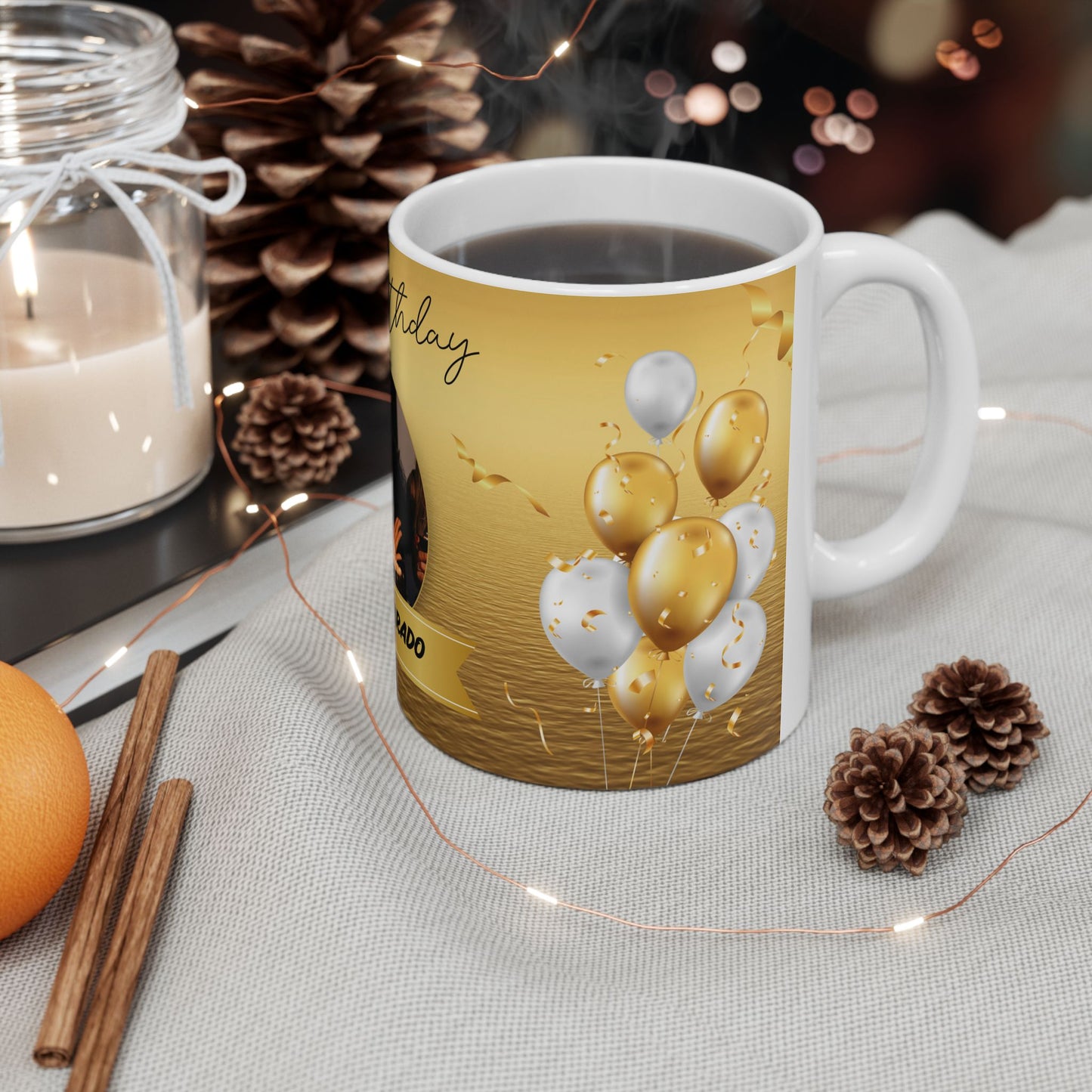 Personalized Birthday Mug, Customizable Gift for Tea & Coffee Lovers, Celebration Ceramic Mug - 13993