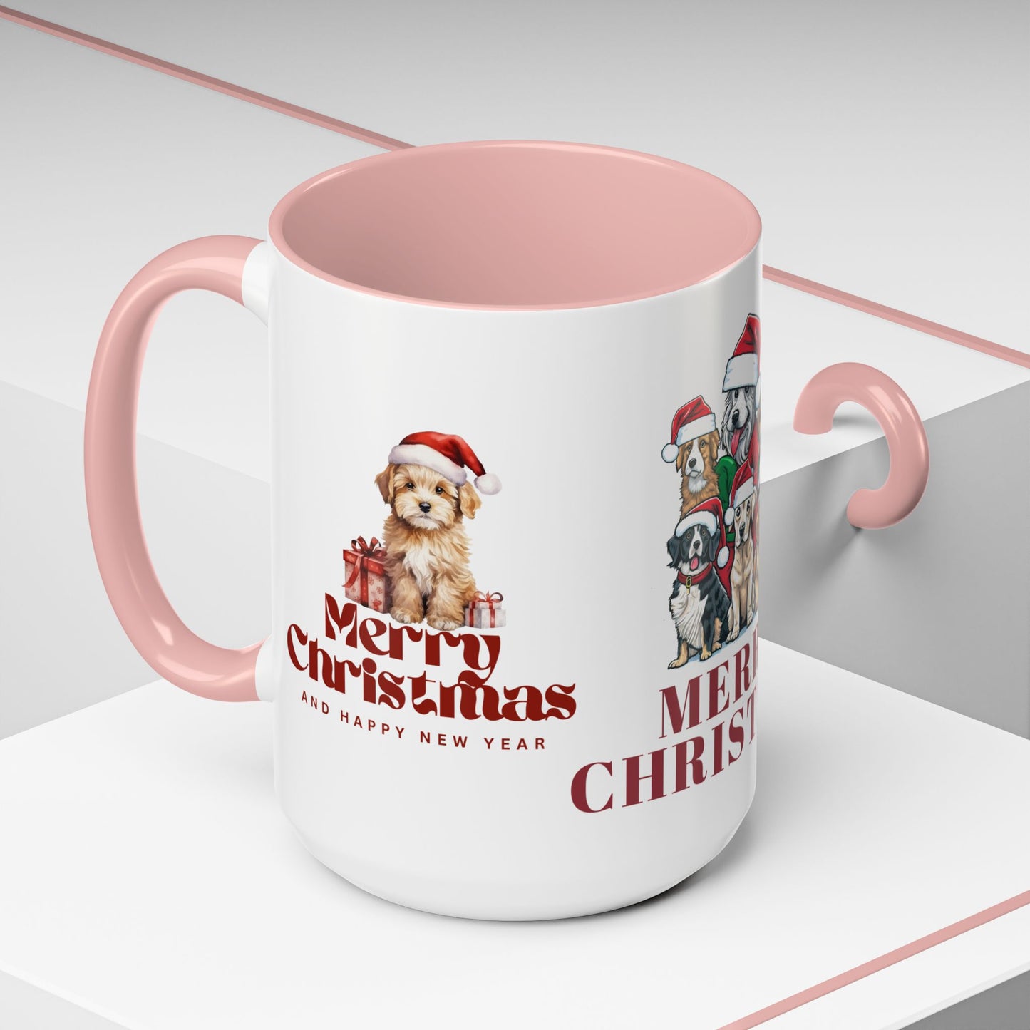 Dogs, Merry Christmas - Accent Coffee Mug (11, 15oz)