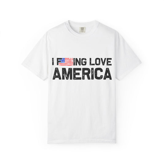 Unisex T-Shirt with Patriotic Love for America, Casual Tee, Independence Day Gift, Love America Shirt, Gift for Patriot - 13654