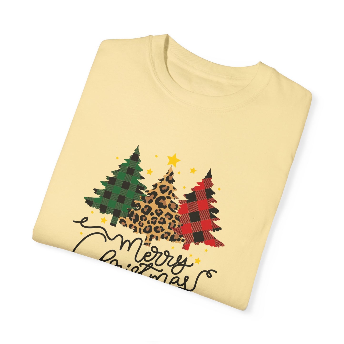 Merry Christmas, Trees - Unisex Garment-Dyed T-shirt - 10199