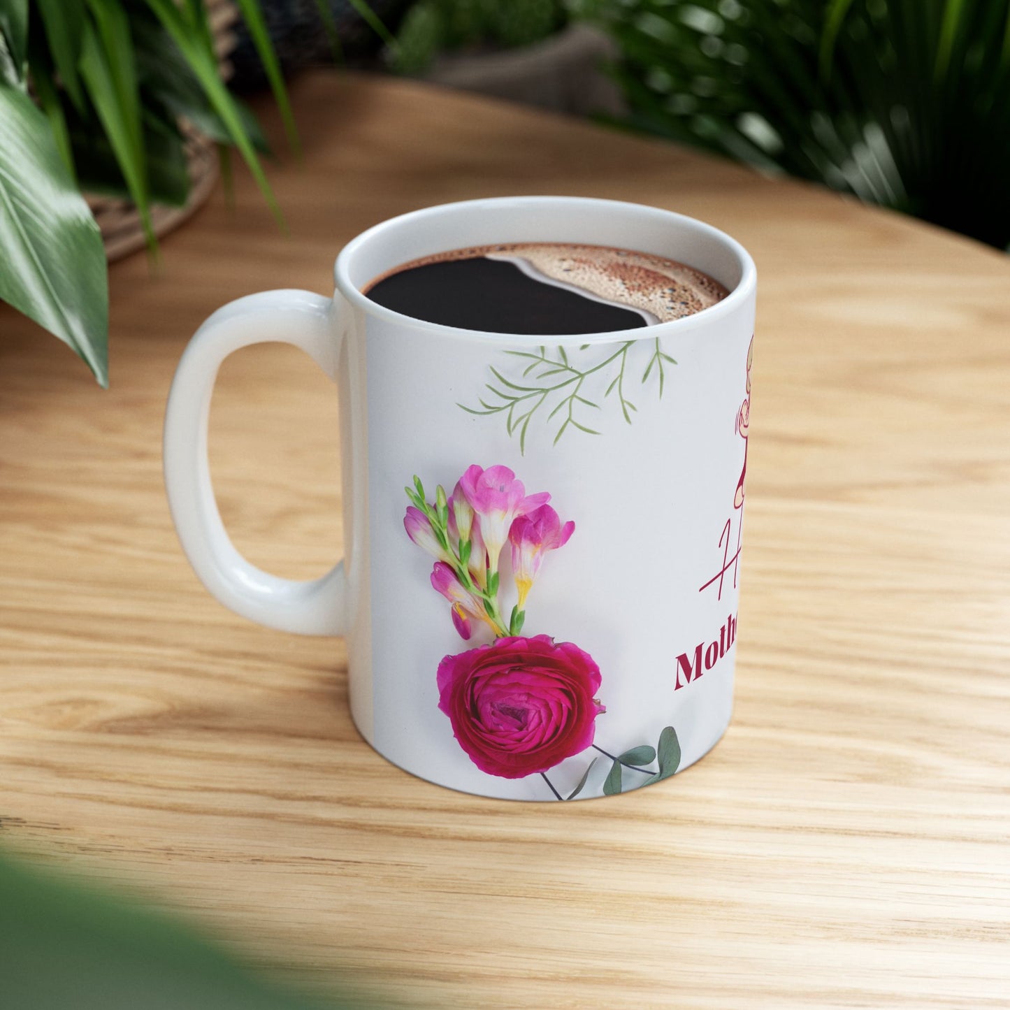Happy Mother's Day Floral Ceramic Mug - Perfect Gift for Moms - 12278