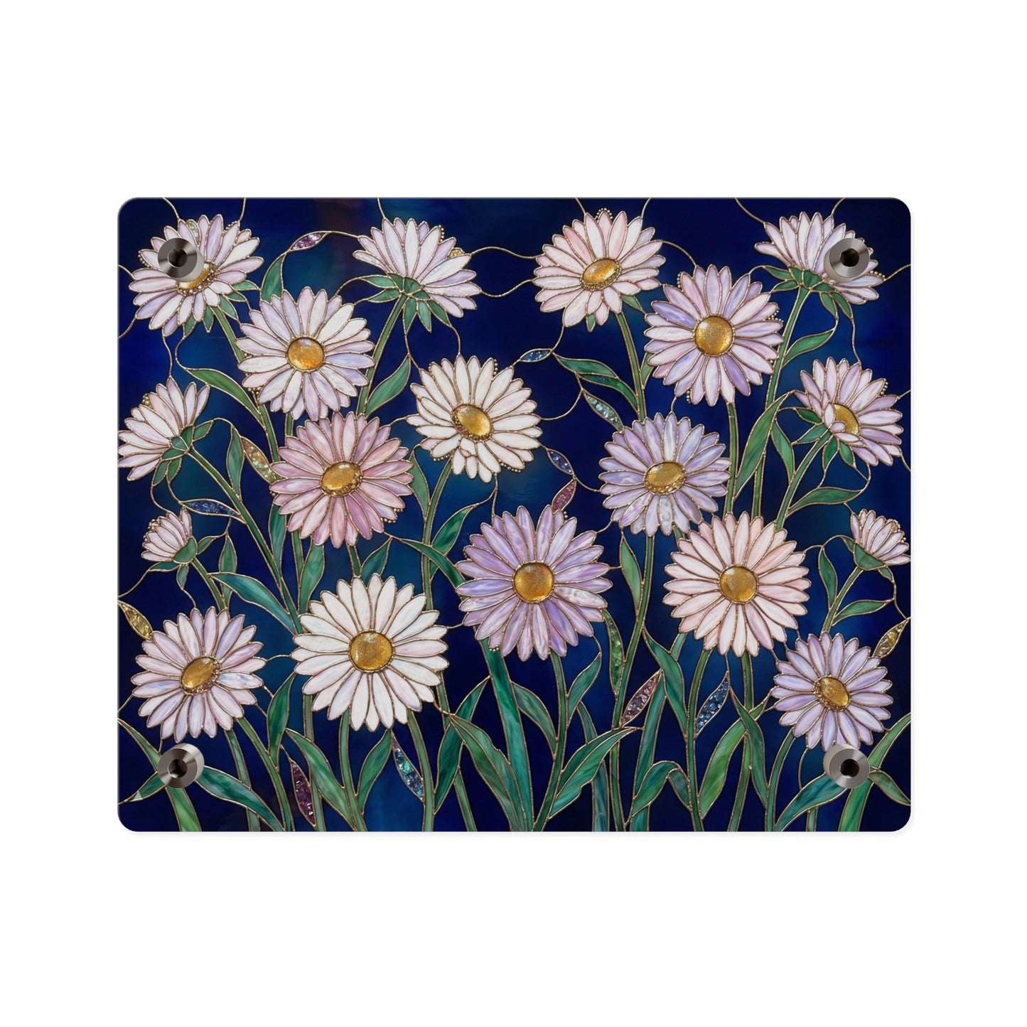 Aster Field Acrylic Wall Art Panel — Floral Home Décor - 14607