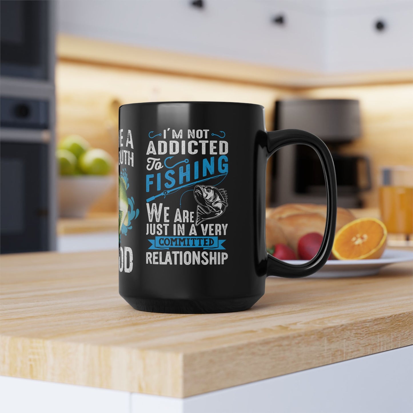 I Love A Large Mouth On My Rod - Black Mug (11oz, 15oz)