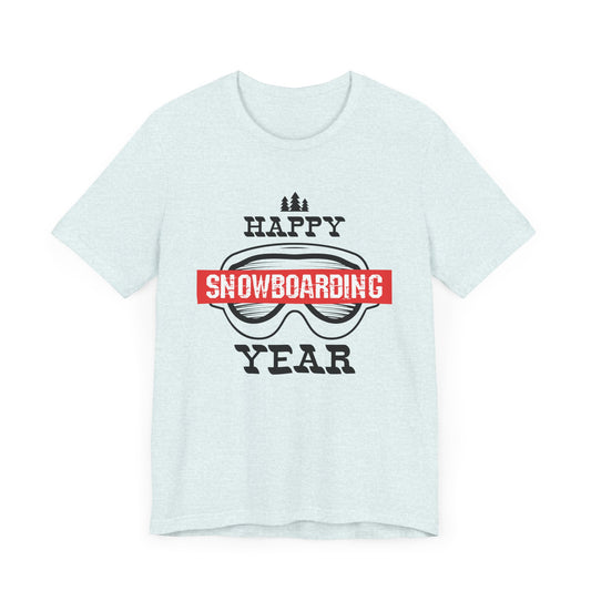 Christmas: Happy Snowboarding Year - Unisex Jersey Short Sleeve Tee - 11760