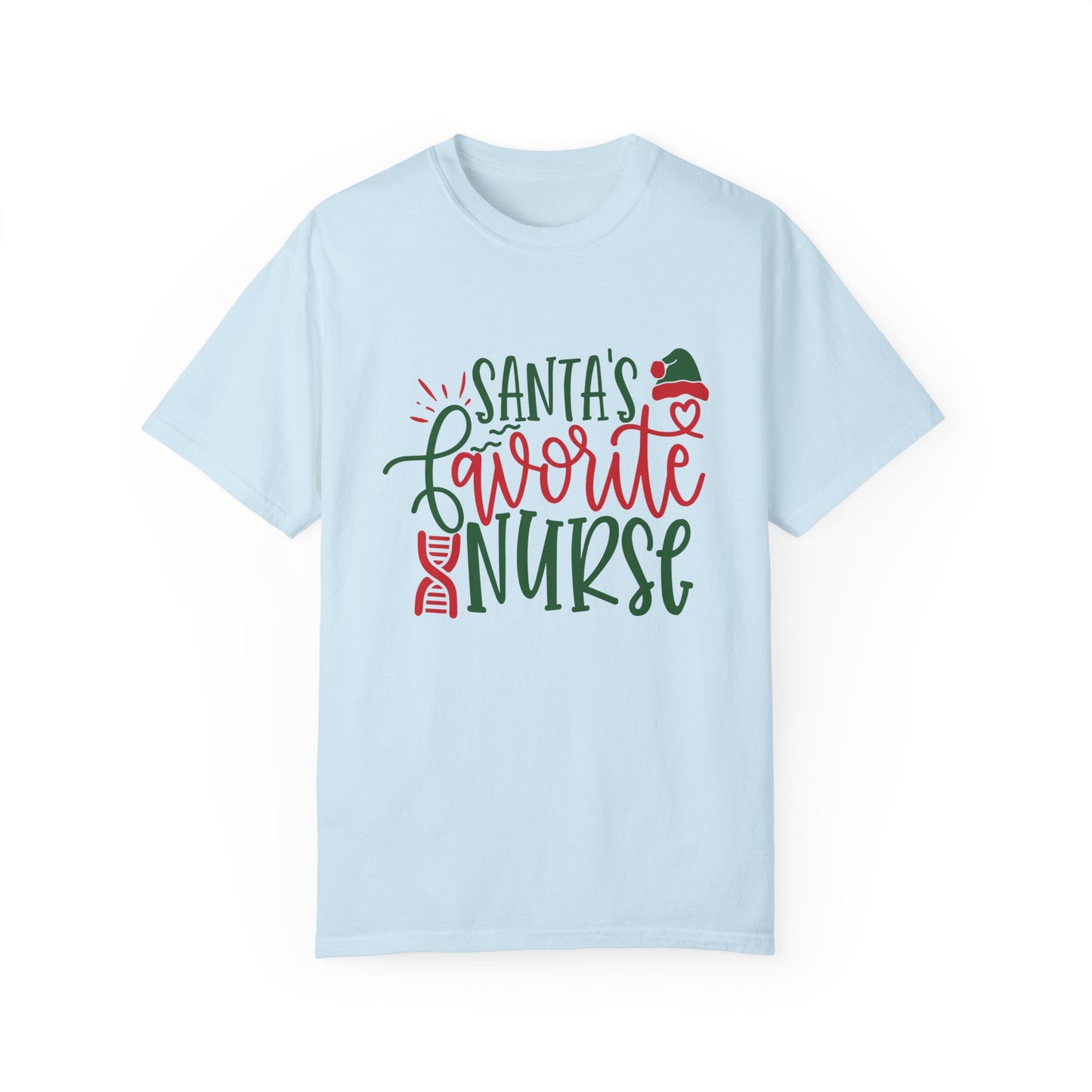 Santa's Favorite Nurse - Unisex Garment-Dyed T-shirt - 10352