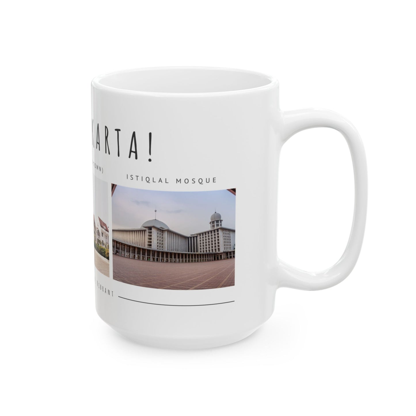 Hello Jakarta Ceramic Mug - 11oz & 15oz, Perfect for Travel Lovers & Home Decor - 12022