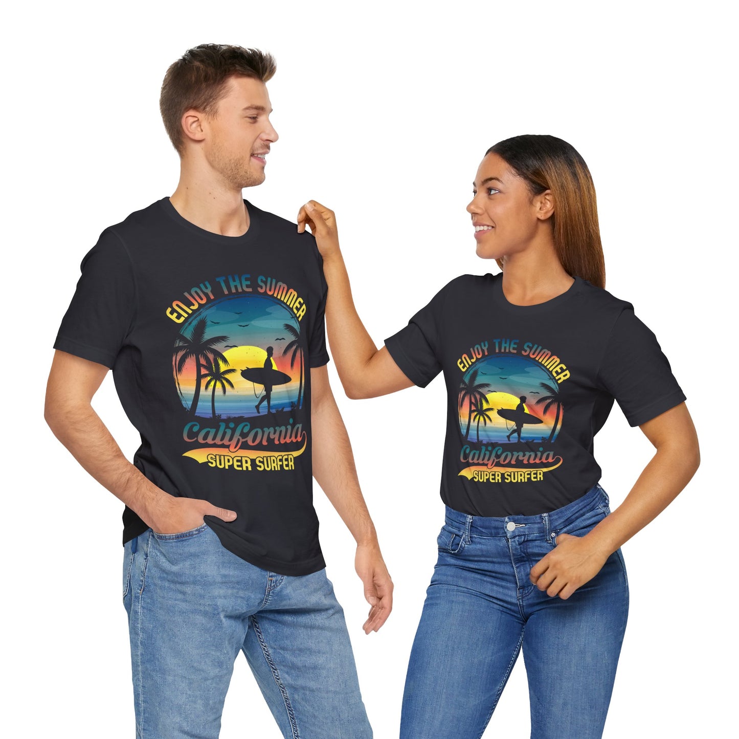 Enjoy The Summer California, Super Surfer - Unisex Jersey Short Sleeve Tee - 13244