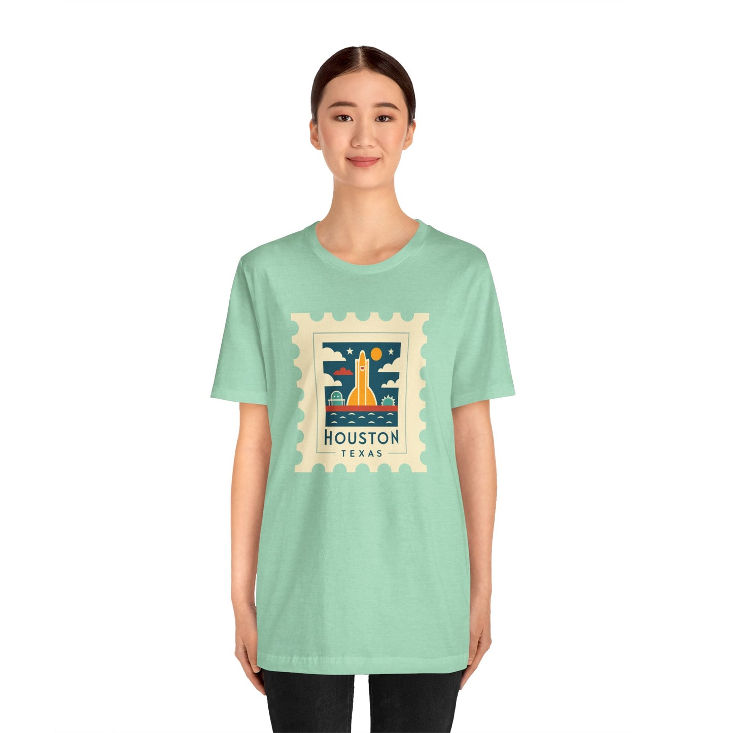 Houston Texas Retro Stamp Unisex Tee - Graphic T-Shirt for Casual Wear - 12143
