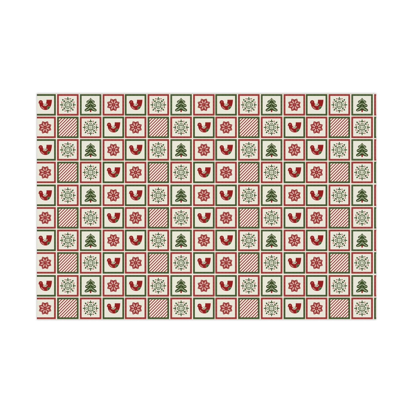 Merry Christmas, Red & Green Colored - Gift Wrap Papers - 10004