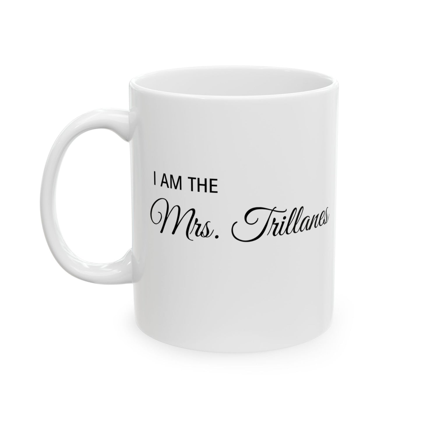 Personalized Ceramic Mug, Custom Coffee Cup, Gift for Wife, Mrs. Mug, Wedding Keepsake, Unique Bridal Shower Gift - 14213