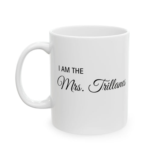 Personalized Ceramic Mug, Custom Coffee Cup, Gift for Wife, Mrs. Mug, Wedding Keepsake, Unique Bridal Shower Gift - 14213