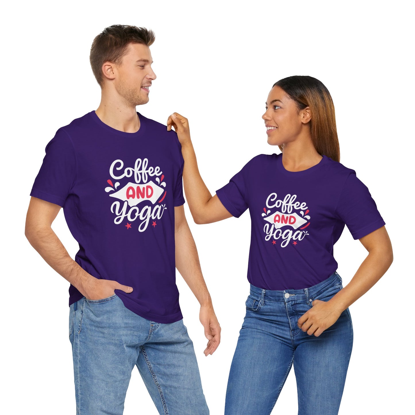 Coffee & Yoga - Unisex Jersey Short Sleeve Tee - 12412