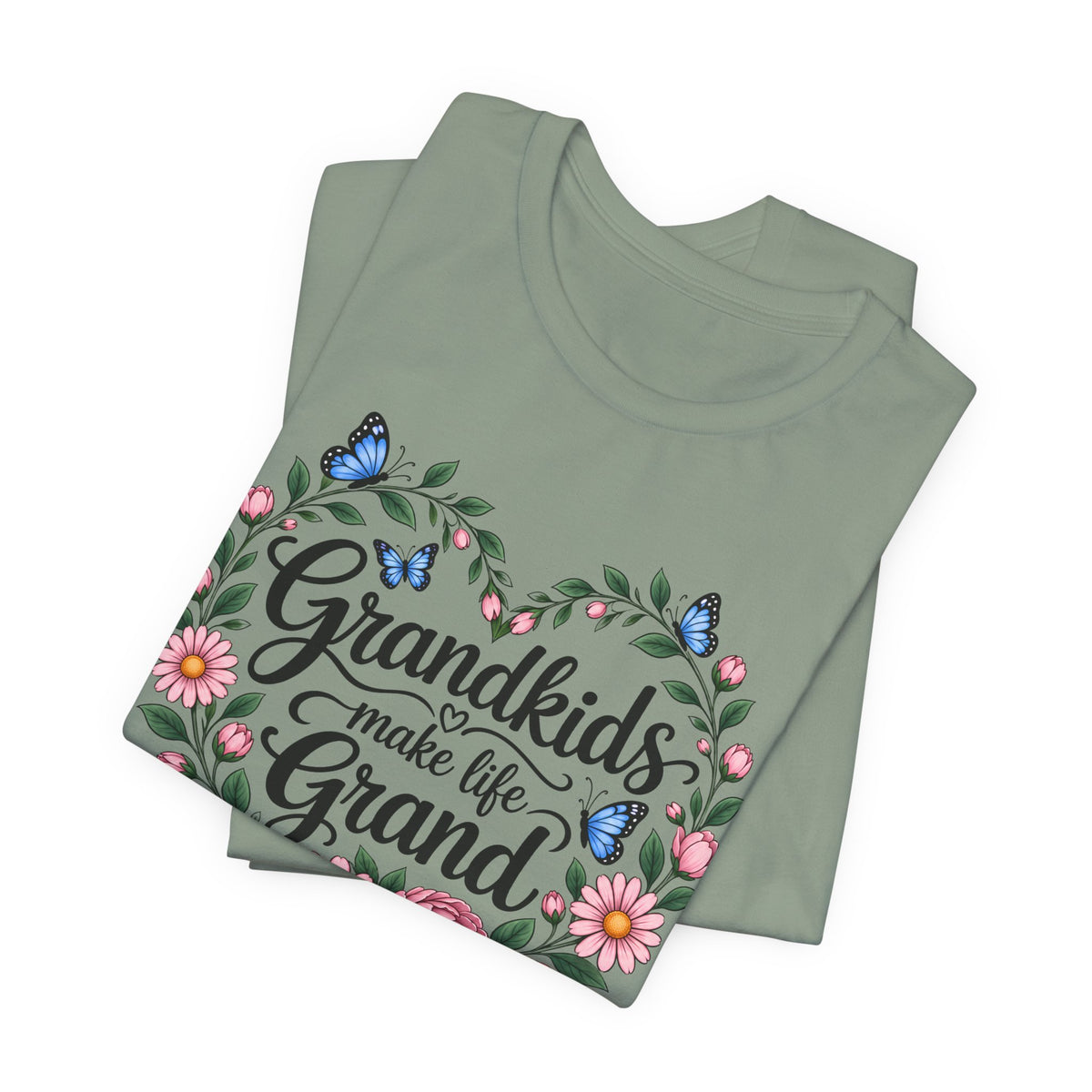 Grandkids Make Life Grand Floral T-Shirt,  Grandma Gift Tee - 14989