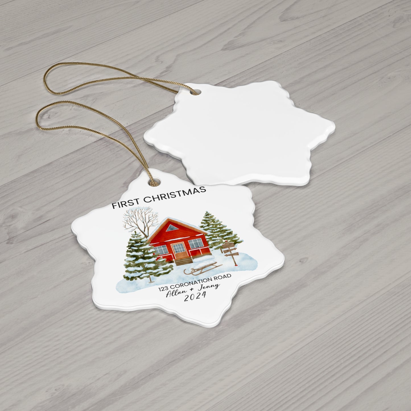 First Christmas, Allan+Jenny, Customizable - Ceramic Ornament, 4 Shapes - 10116