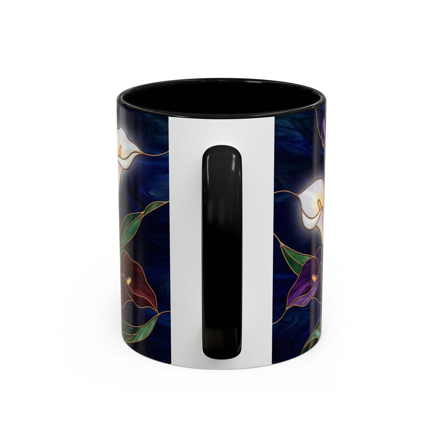 Calla Lily Floral Coffee Mug — Stained Glass Design (11/15oz) - 14557