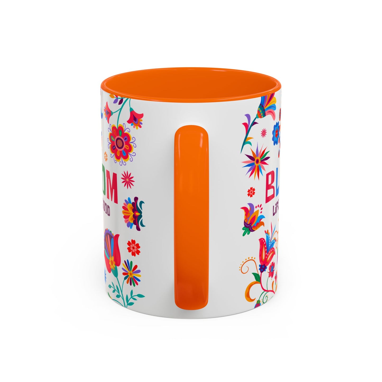 Colorful Floral Accent Coffee Mug - Bloom Life is Good - 14082