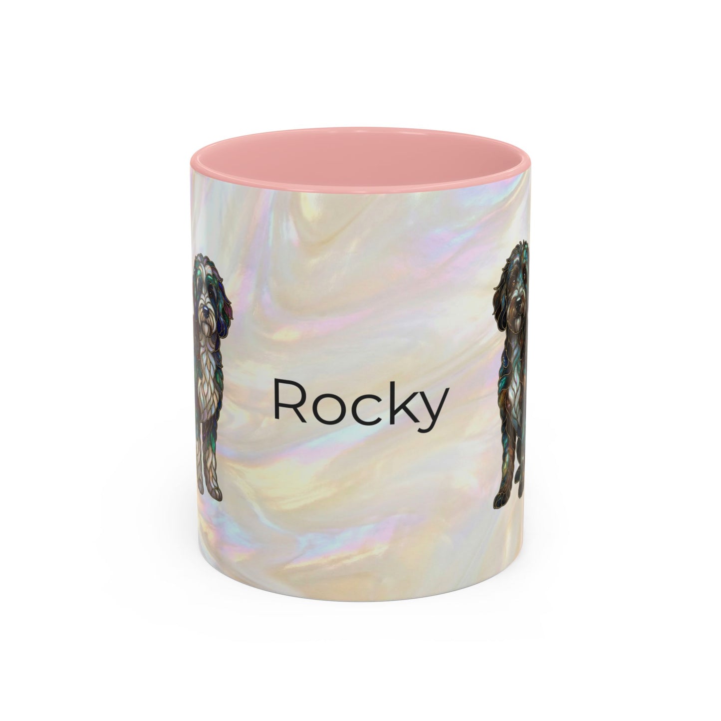 Portuguese Water Dog Accent Coffee Mug — Stained Glass Design (11/15oz) - 14655