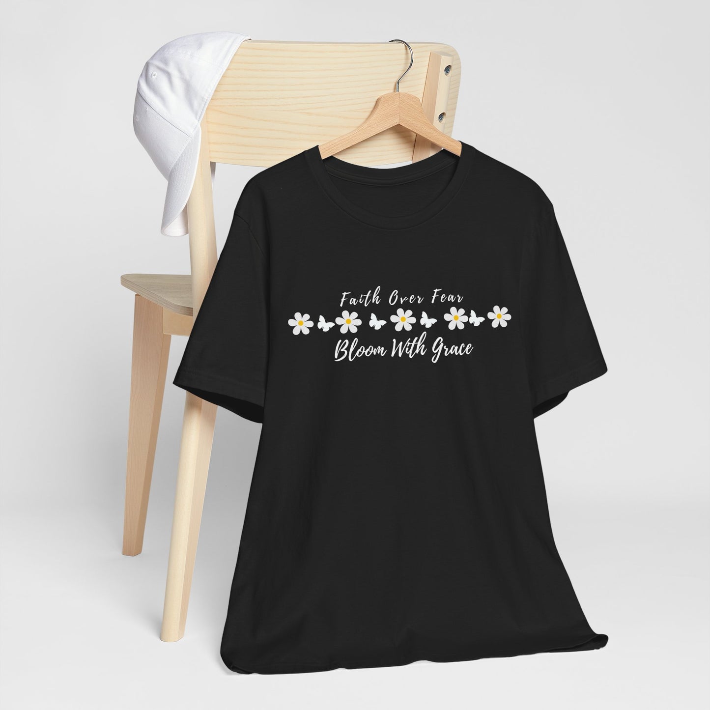 Bloom With Grace Daisy T‑Shirt — "Faith Over Fear" Floral Tee - 14949