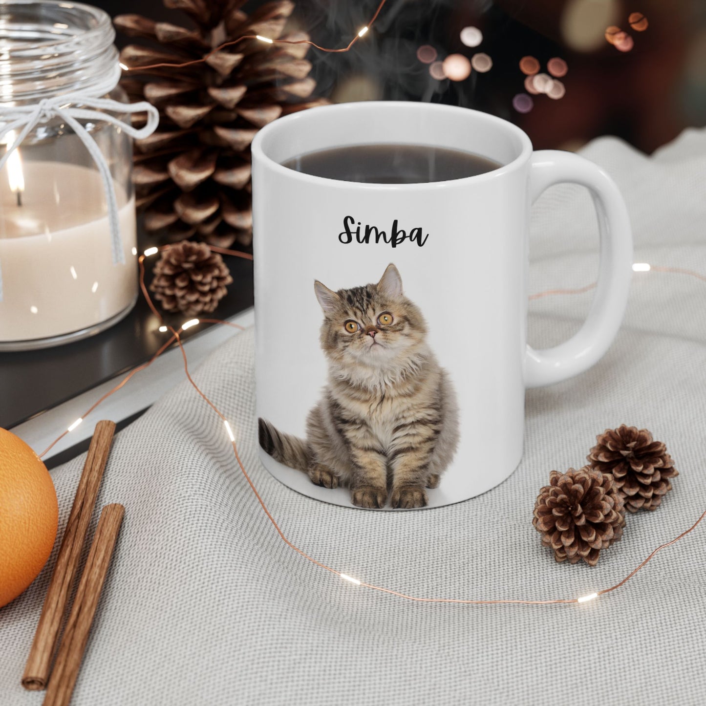 Cozy Cat Ceramic Mug - Perfect Gift for Cat Lovers, Coffee Enthusiasts, Pet Owners, Birthday, and Home Decor - 14198