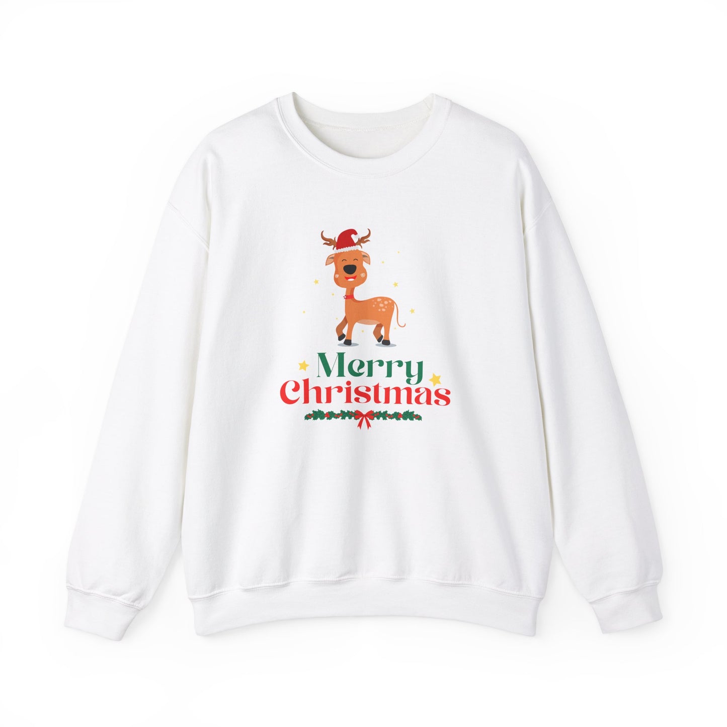 Reindeer, Merry Christmas - Unisex Heavy Blend™ Crewneck Sweatshirt