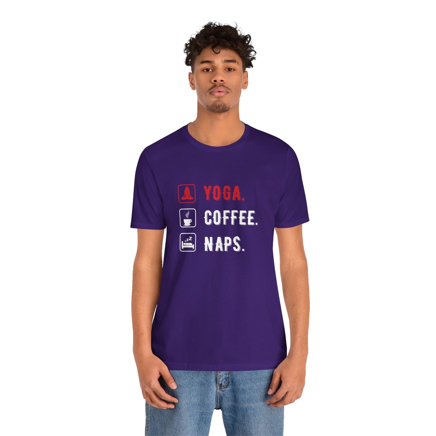Yoga Coffee Naps - Unisex Jersey Short Sleeve Tee - 12159