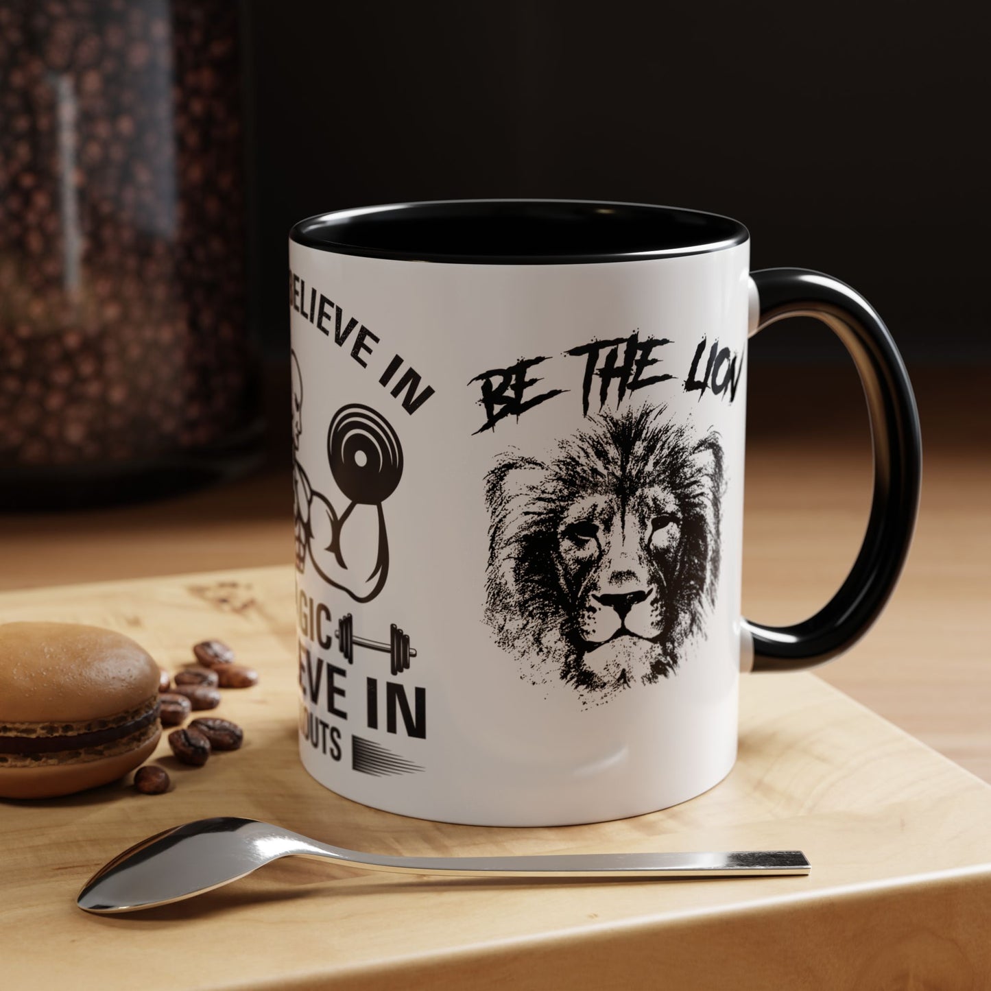 I Don't Believe in Magic, I Believe in Workouts - Accent Coffee Mug (11, 15oz)