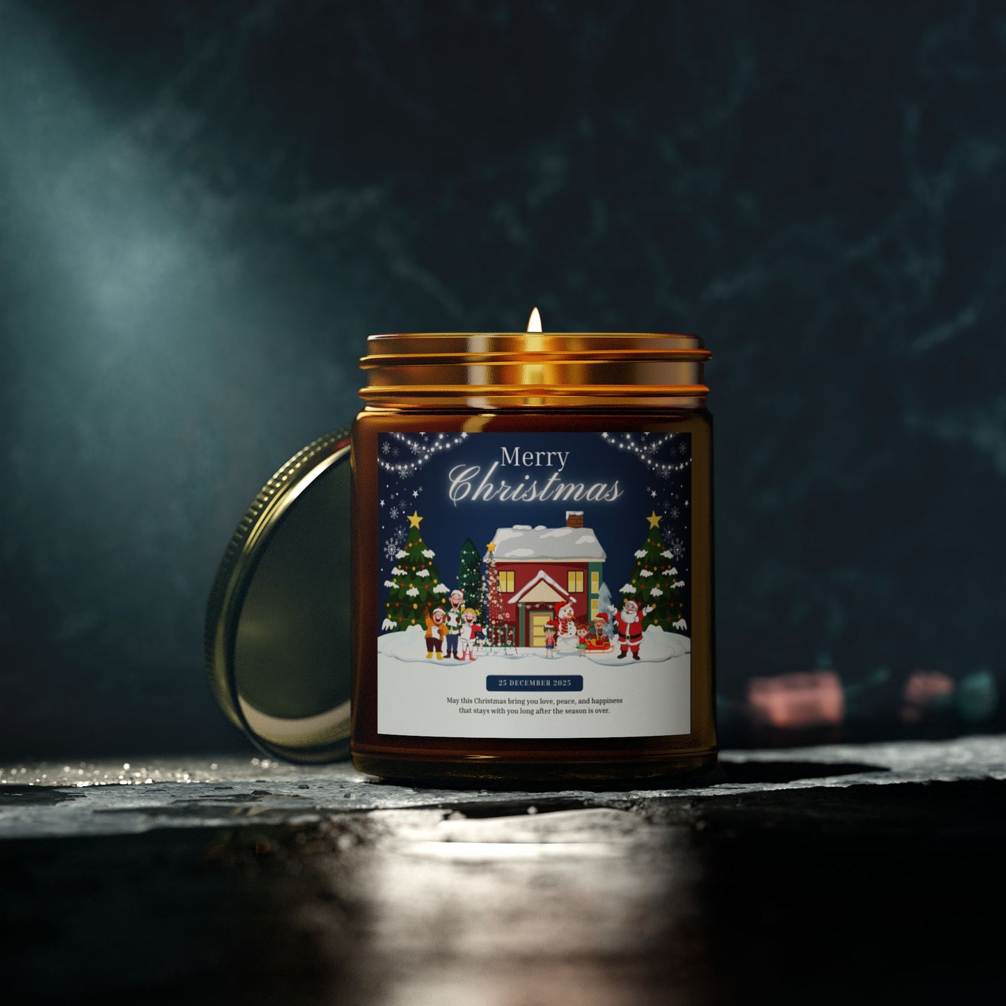 Merry Christmas, Happy New Year - Scented Candles, Coconut Apricot Wax (4oz, 9oz)