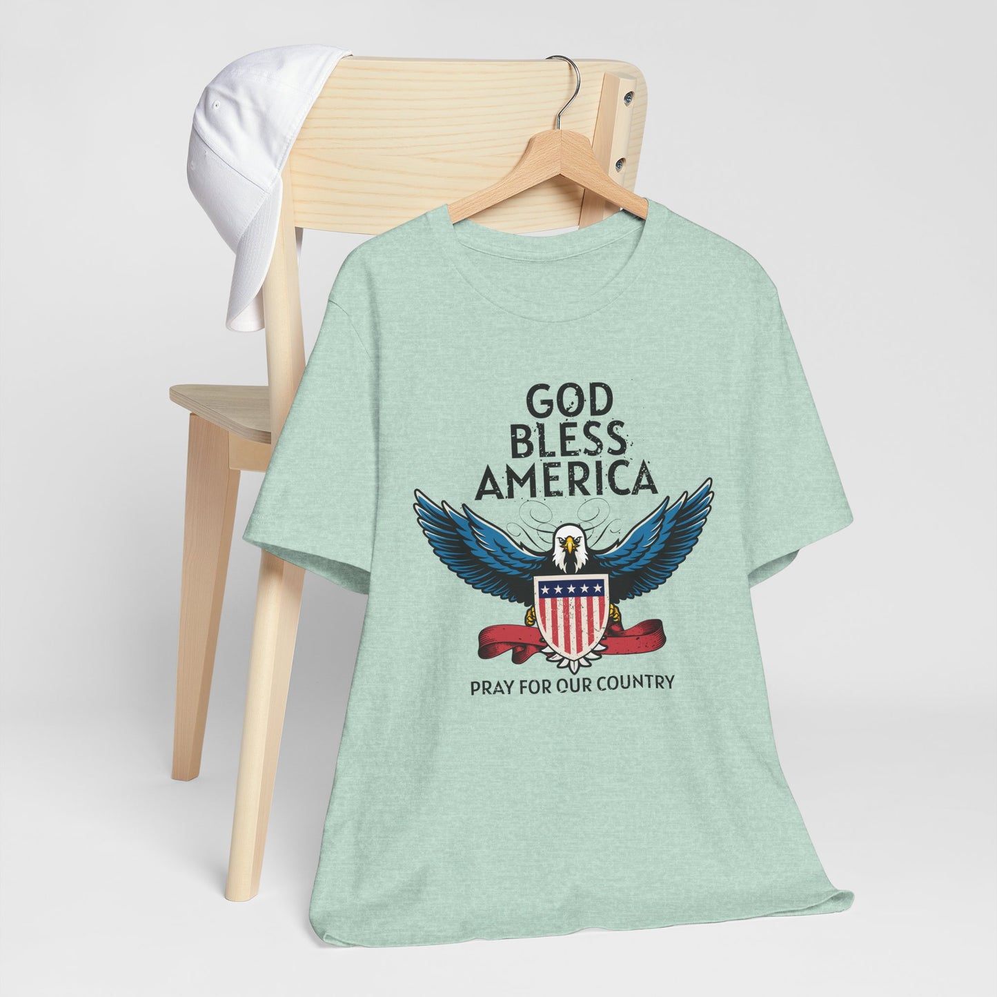 God Bless America Unisex Tee | Patriotic Shirt, American Eagle Design, Casual Wear, Independence Day, Gifts for Veterans - 13786