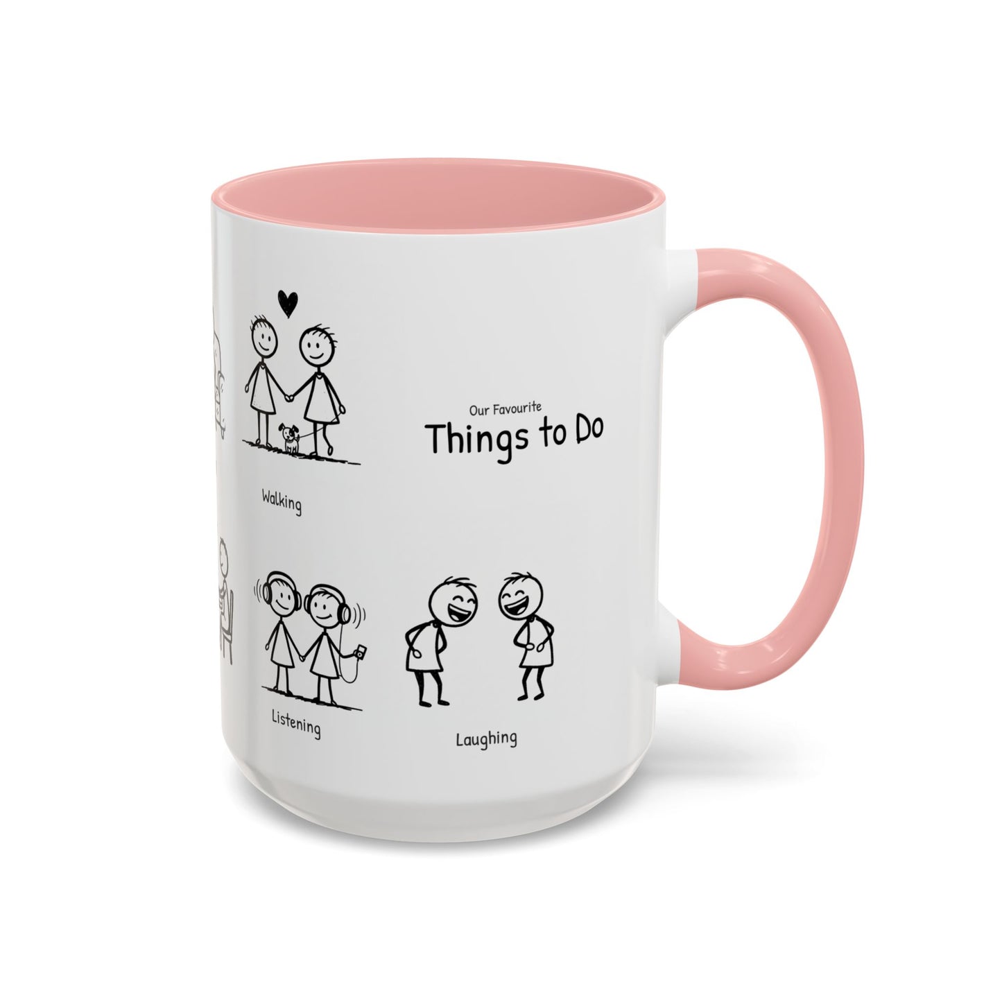 Our Favorite Things to Do Valentine’s Mug – Cozy Couples Illustrated Accent Coffee Mug - 14705