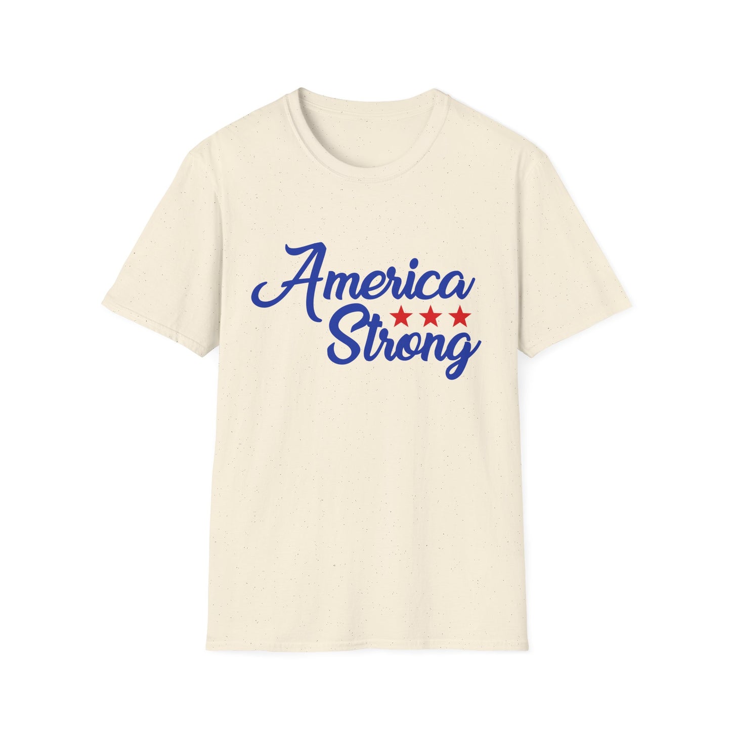 America Strong Unisex Softstyle T-Shirt - Patriotic Tee for BBQs, Memorial Day, 4th of July, Gift for Him/Her, Casual Wear - 13694