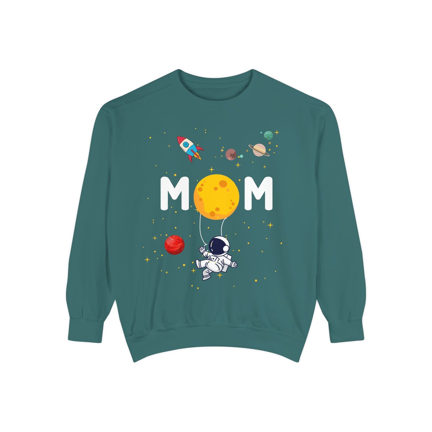 Astronaut Mom Garment-Dyed Sweatshirt | Space-Themed Gift for Mothers - 11838