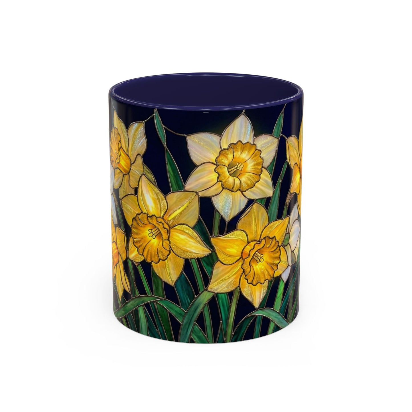 Daffodil Garden Accent Coffee Mug — Stained Glass Design (11/15oz) - 14542