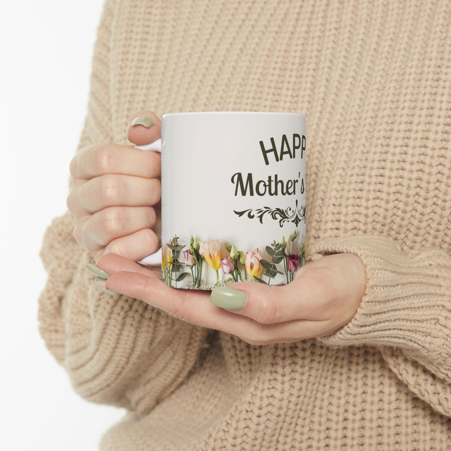 Happy Mother's Day Floral Ceramic Mug (11oz, 15oz) - 11917