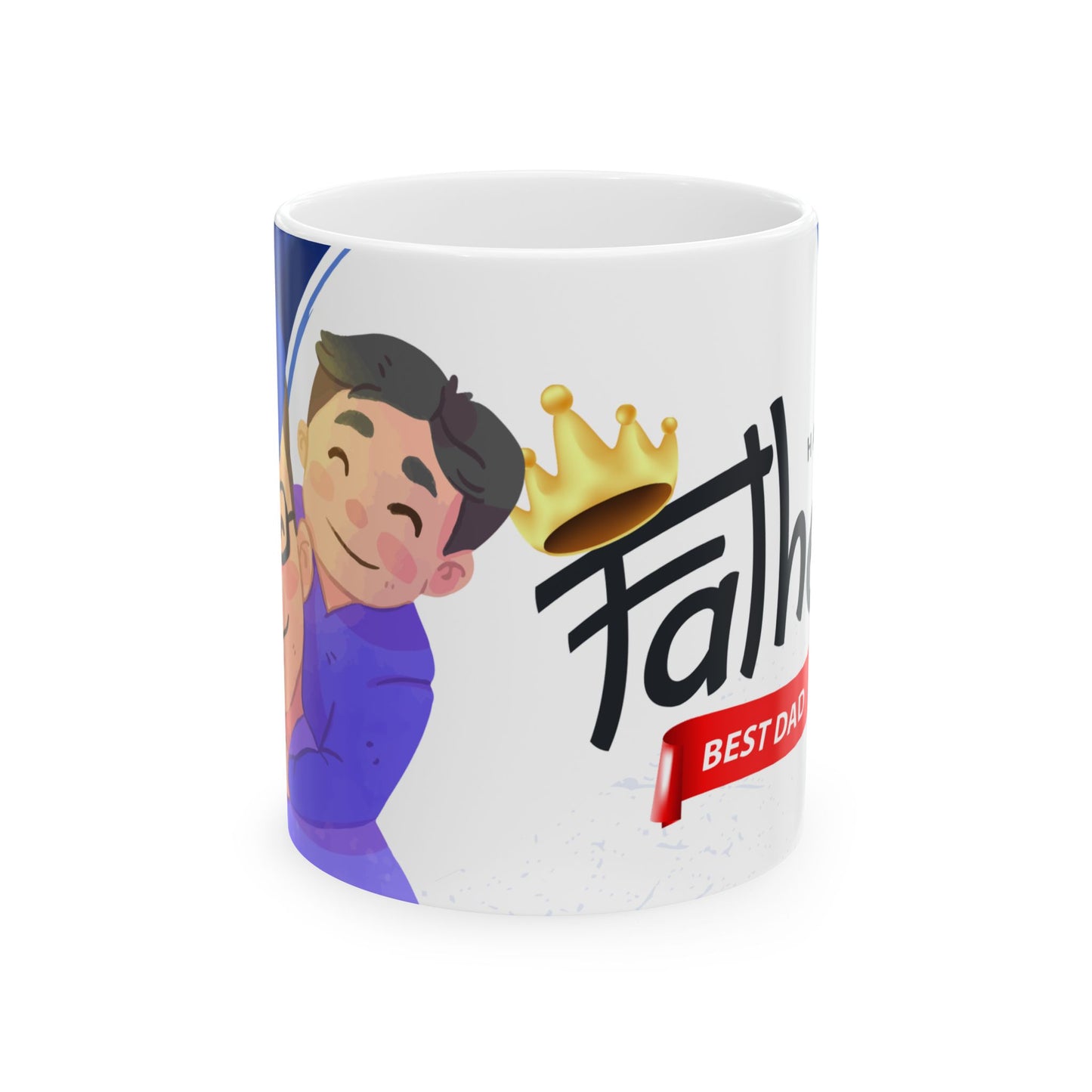 Father's Day Ceramic Mug, Best Dad Ever Gift, Cute Dad Coffee Cup, Blue Themed Dad Mug, Fun Father's Day Present - 14038