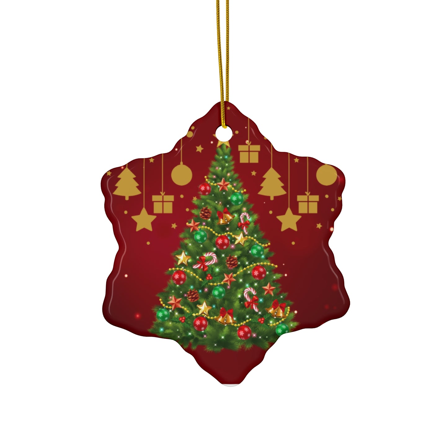 Holiday Evergreen - Ceramic Ornament, 4 Shapes