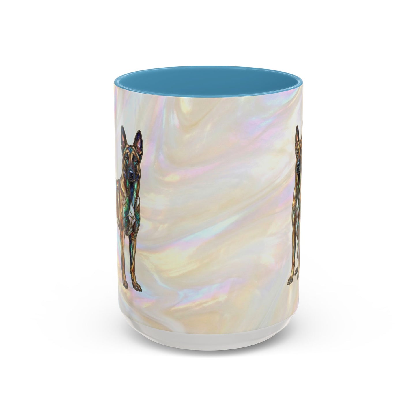 Belgian Malinois Accent Coffee Mug - Stained Glass Design 11oz & 15oz - 14616
